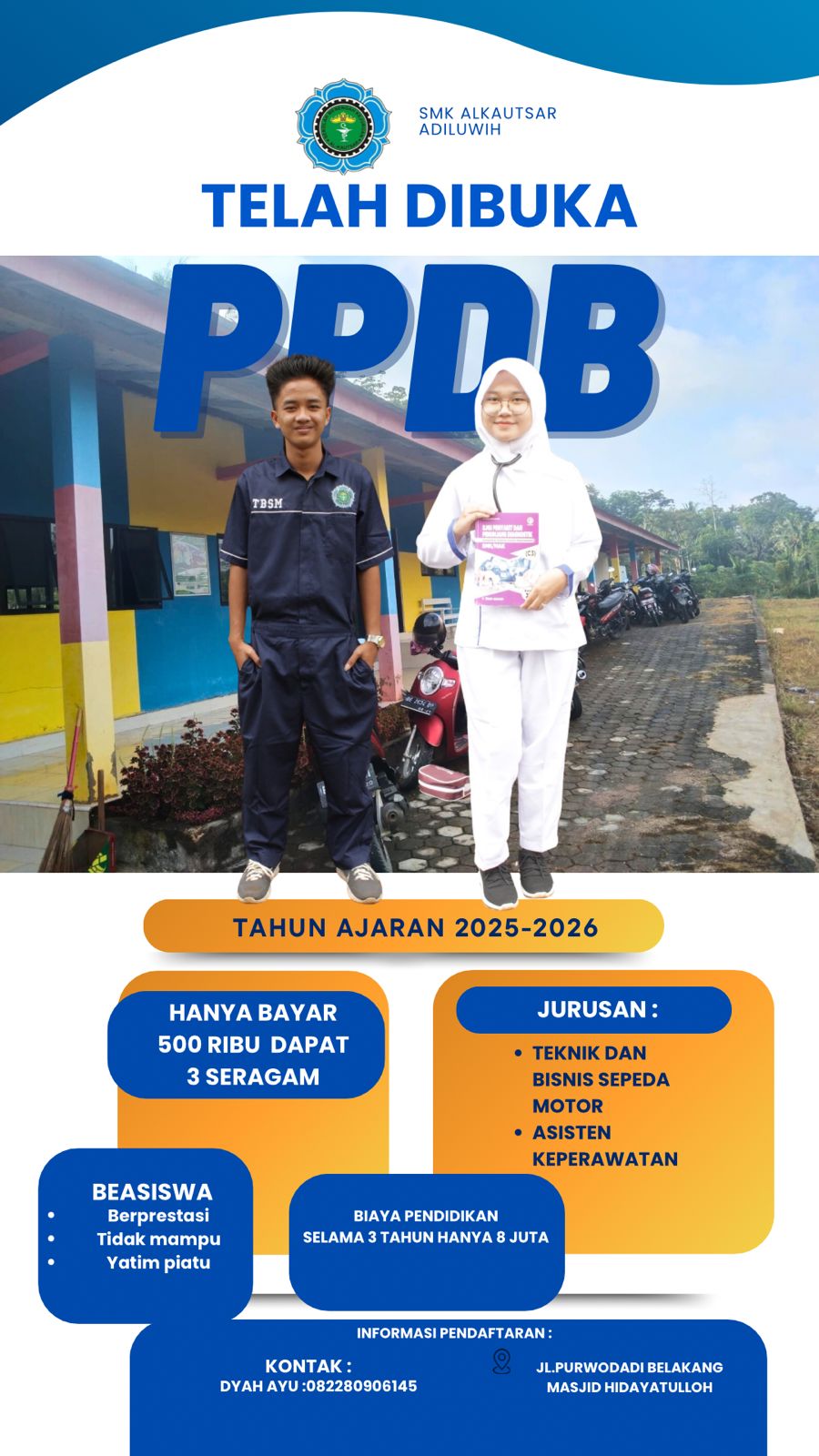 Pendaftaran Umum SMK Al Kautsar Kecamatan Adiluwih, Pringsewu, Lampung Resmi Dibuka