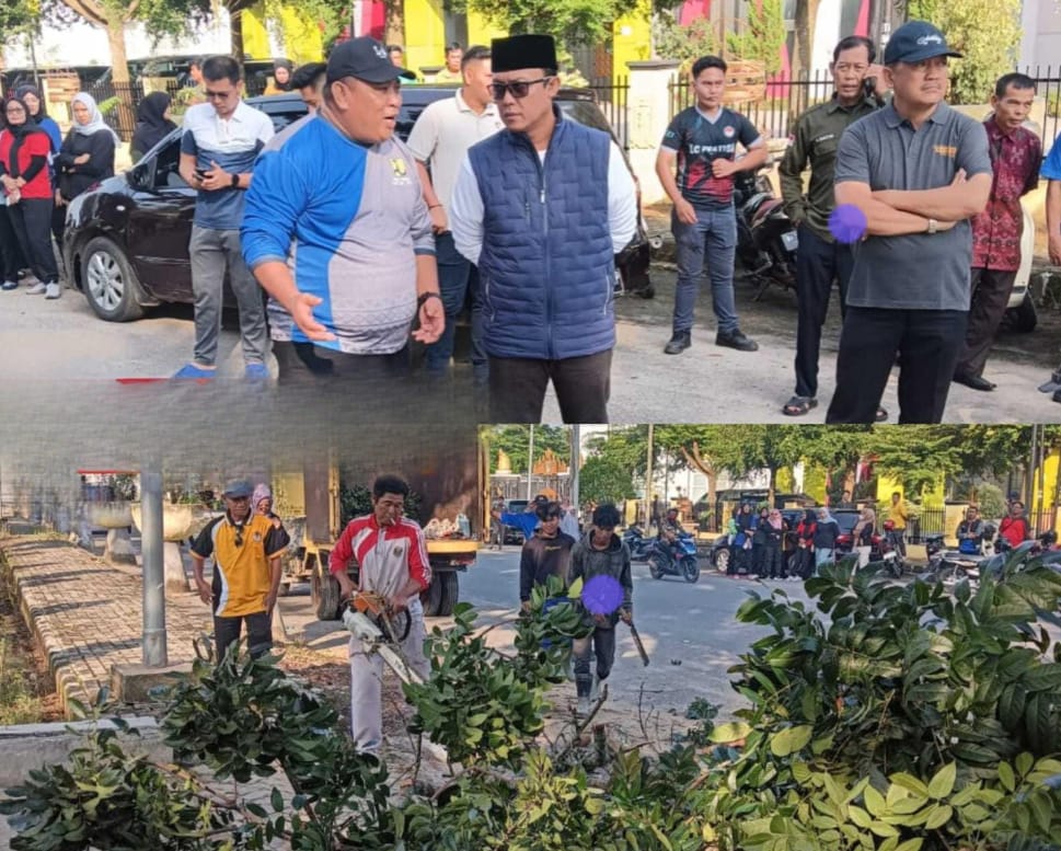 Bupati Lampung Tengah dr.H. Ardito Wijaya, M.K.M., di Dampingi Sekertaris PKP2CK Ahmad Ansori, S.IP., Melaksanakan Jum’at Bersih dan Pemangkasan Pohon di Sepanjang Ruas Jalan Gunung Sugih – Terbanggi Besar.