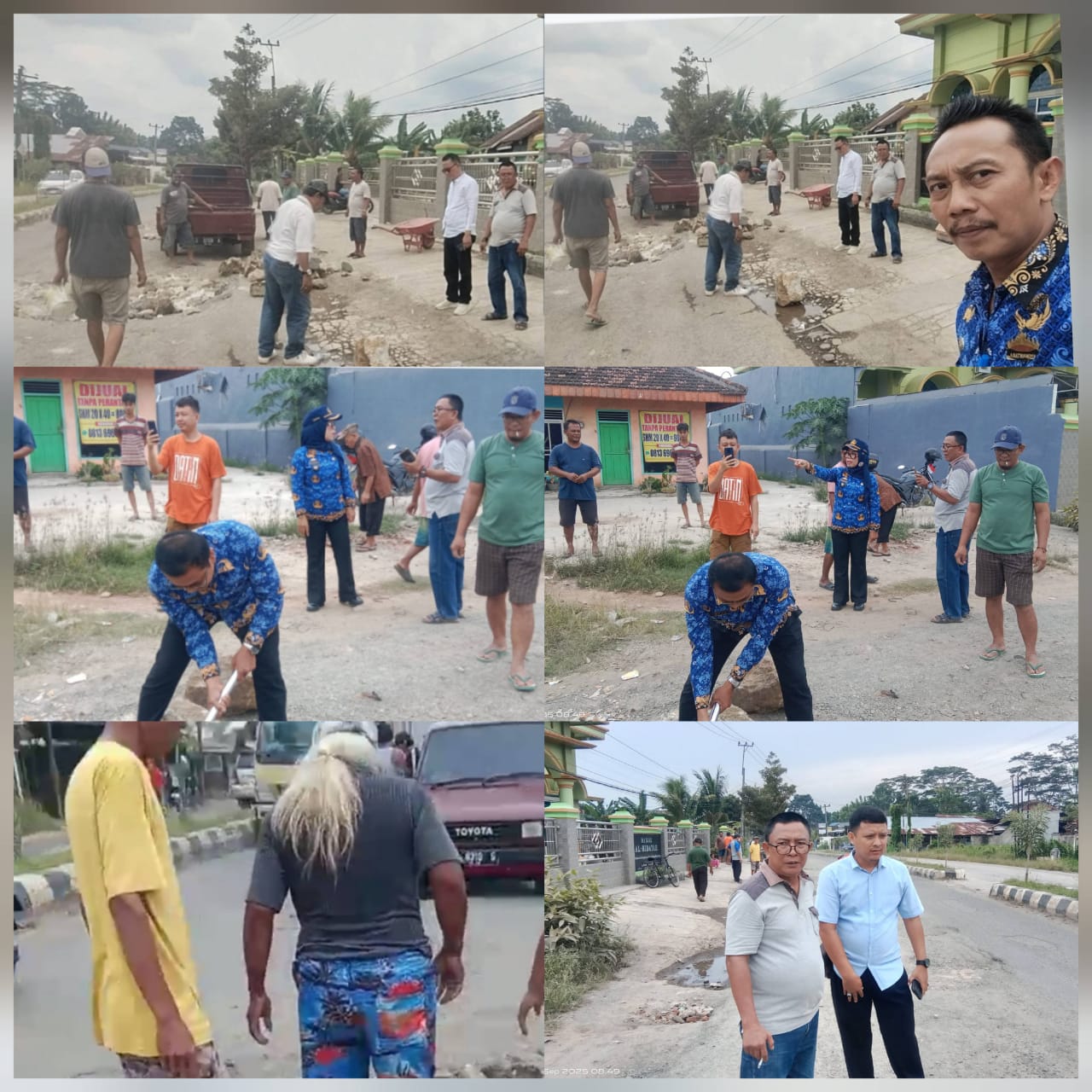 LASKAR MERAH PUTIH INDONESIA (LMPI) KOTA METRO GOTONG ROYONG PERBAIKI JALAN PROVINSI YANG RUSAK