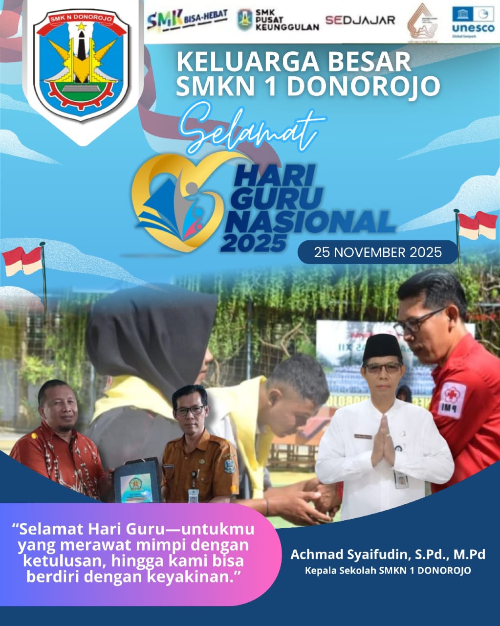 HARI GURU NASIONAL SMK NEGERI 1 DONOROJO PACITAN JAWA TIMUR