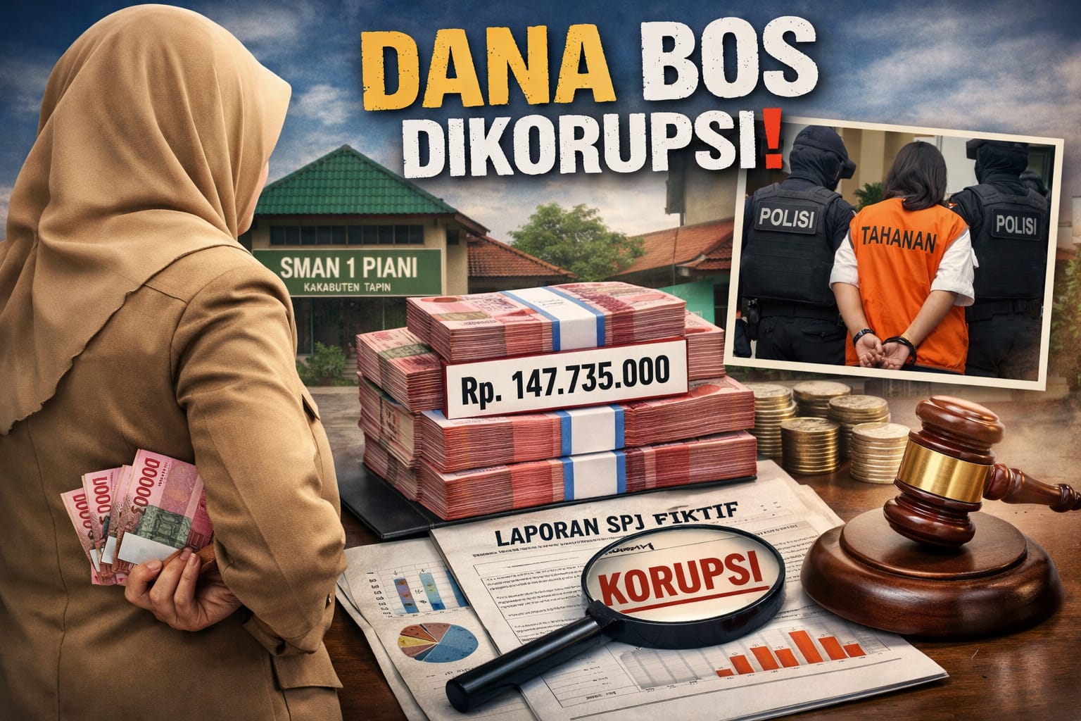 DANA BOS TAHUN 2025 DI SMAN 1 PIANI KABUPATEN TAPIN, PROVINSI KALIMANTAN SELATAN, DIDUGA DI MARK UP KEPALA SEKOLAH DENGAN TOTAL ANGGARAN TA 2025 MENCAPAI Rp 147.735.000