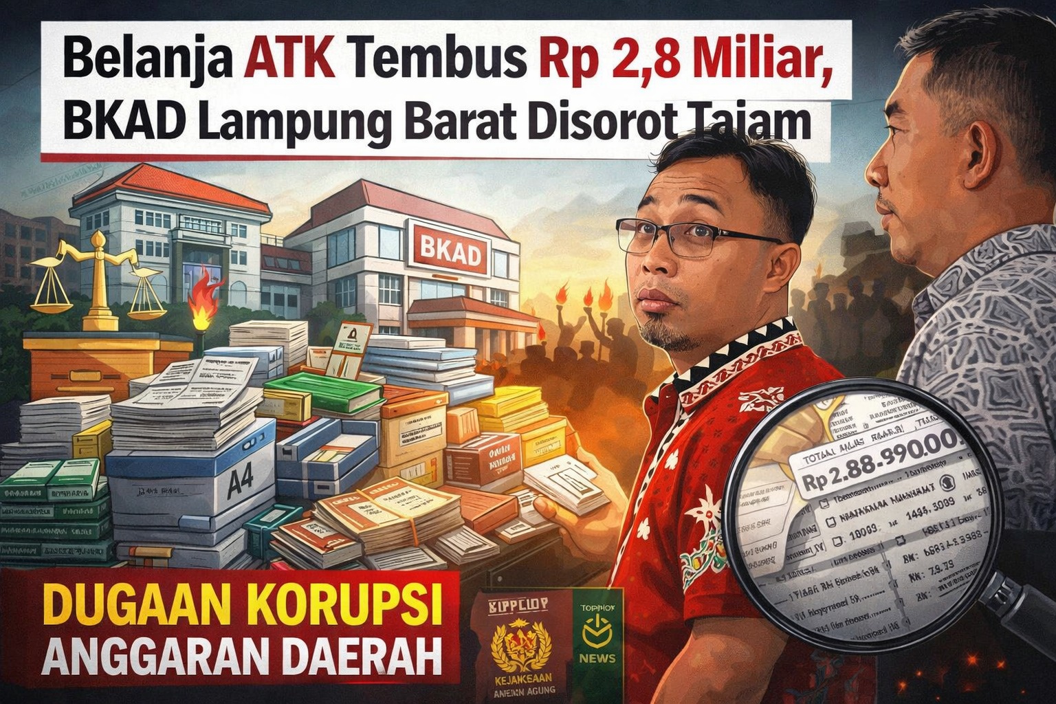 Diduga Langgar SBM, Belanja ATK BKAD Lampung Barat Tembus Miliaran Rupiah