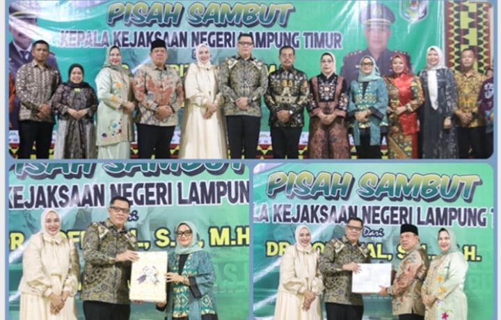 Pisah Sambut Kajari Lampung Timur, Bupati Ela Siti Nuryamah Apresiasi Pengabdian Dr.Pofrizal dan Sambut Kejari baru Saptono