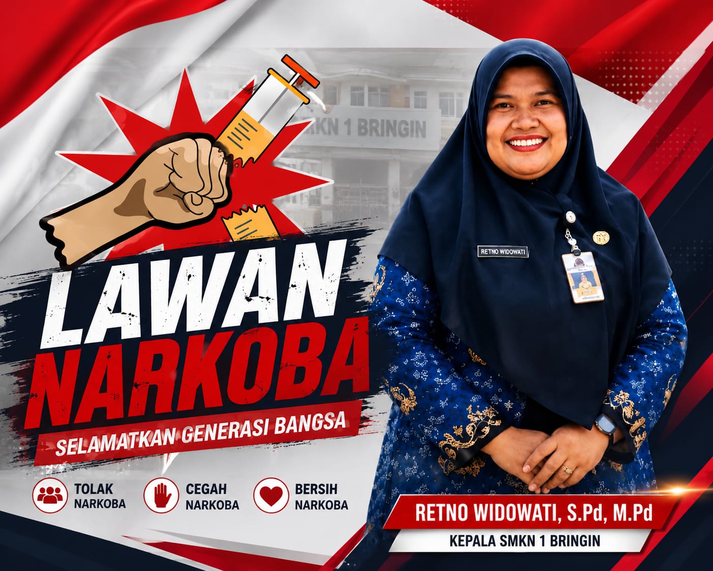 SMKN 1 BRINGIN, KABUPATEN NGAWI, PROVINSI JAWA TIMUR, MENGGALAKKAN KEGIATAN ANTI NARKOBA