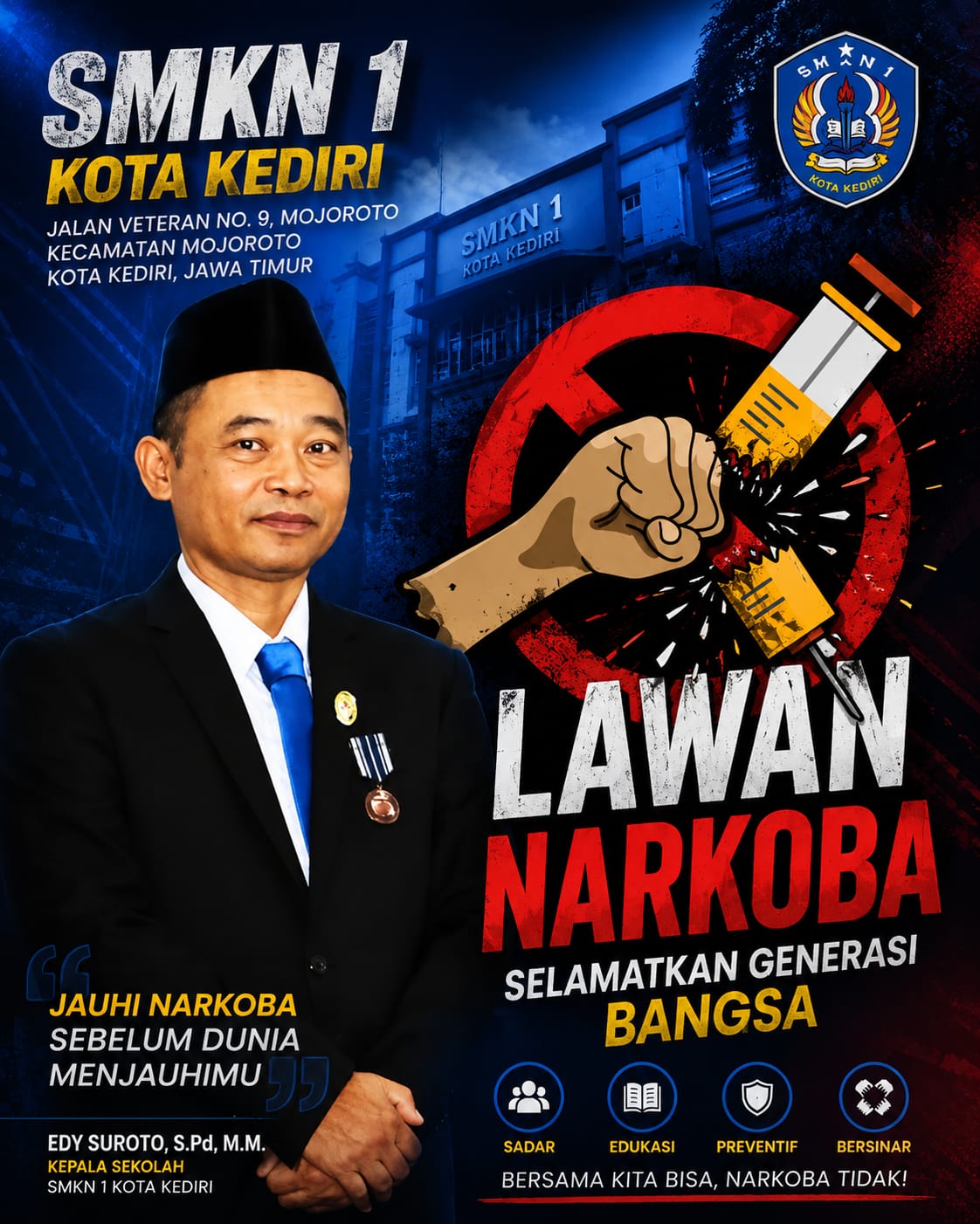 SMKN 1 KOTA KEDIRIJalan Veteran No. 9, Mojoroto, Kecamatan Mojoroto, Kota Kediri, Jawa Timur