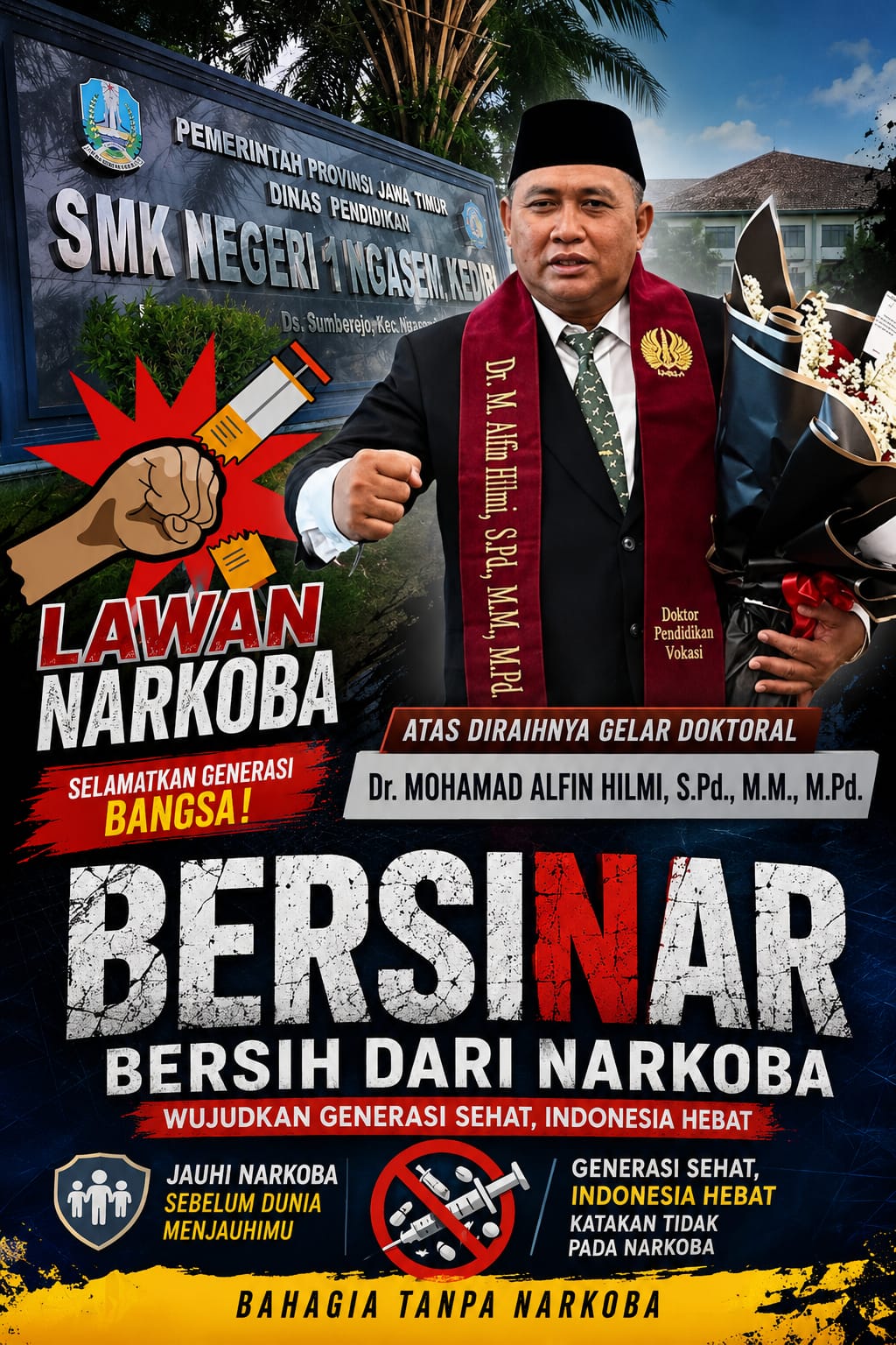 SMK NEGERI 1 NGASEM KEDIRIJalan Totok Kerot, Joho, Sumberejo, Kecamatan Ngasem, Kabupaten Kediri, Jawa Timur