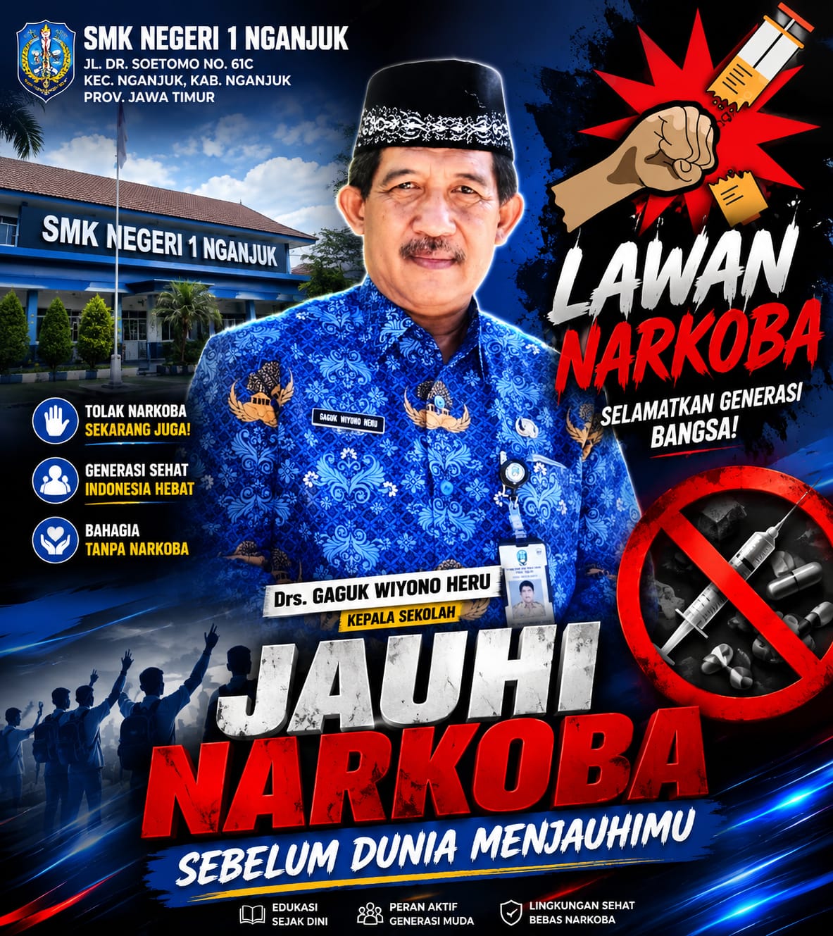 SMK NEGERI 1 NGANJUKJl. Dr. Soetomo No. 61C, Kec. Nganjuk, Kab. Nganjuk, Prov. Jawa Timur