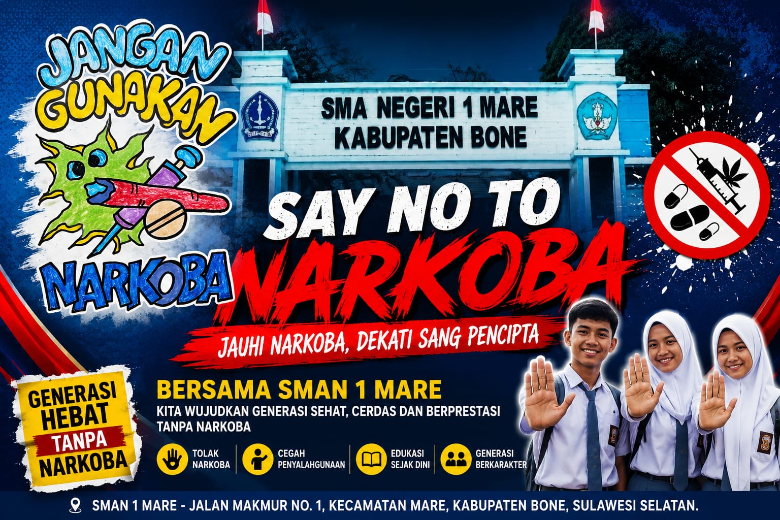 SMAN 1 MAREJALAN MAKMUR NO. 1, KECAMATAN MARE, KABUPATEN BONE, SULAWESI SELATAN