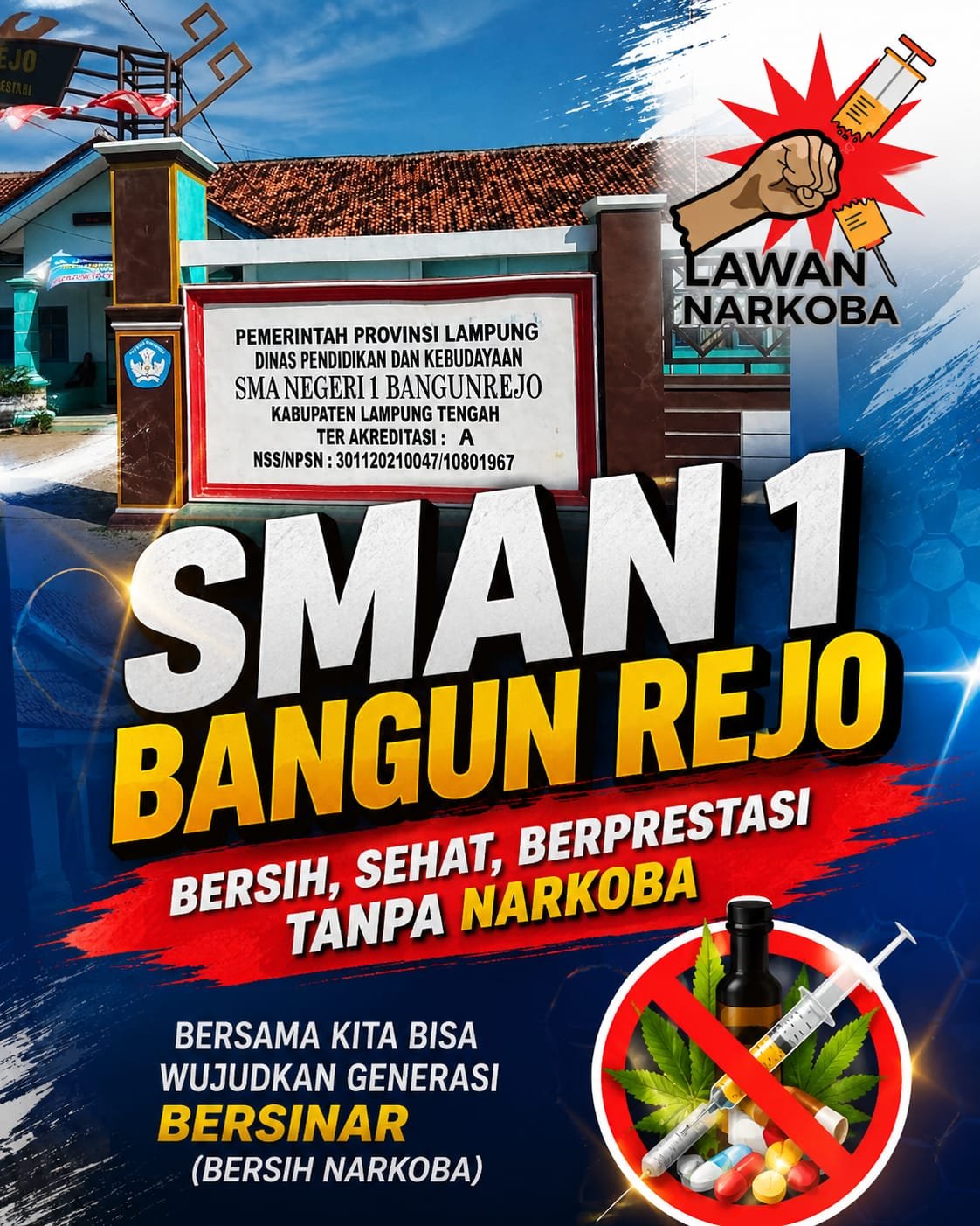 SMAN 1 BANGUN REJO, yang beralamat di Jalan Raya Sidorejo No. 45, Desa Sidorejo, Kecamatan Bangun Rejo, Kabupaten Lampung Tengah, Provinsi Lampung