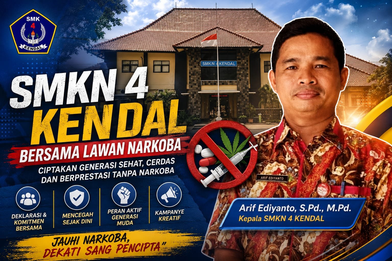 SMKN 4 KENDAL, YANG BERALAMAT DI JALAN SOEKARNO HATTA, BRANGSONG UTARA, BRANGSONG, KECAMATAN BRANGSONG, KABUPATEN KENDAL, JAWA TENGAH