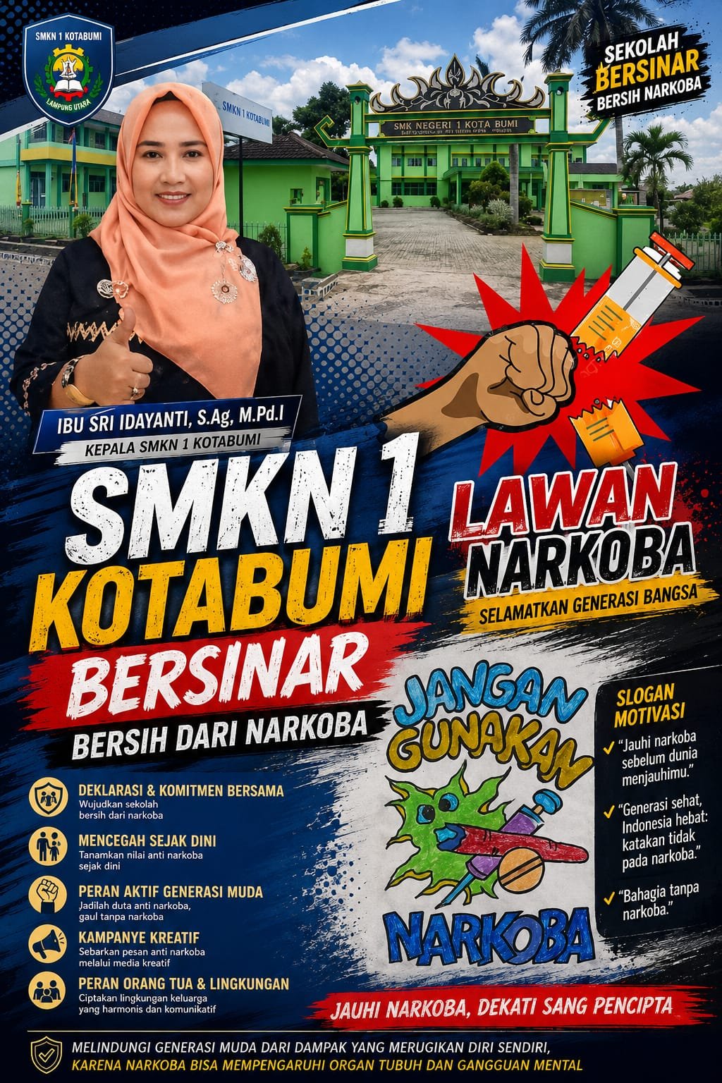 SMKN 1 KOTABUMI, YANG BERALAMAT DI JALAN BOUGENVILLE NOMOR 48, KELURAHAN KELAPA TUJUH, KECAMATAN KOTABUMI SELATAN, KABUPATEN LAMPUNG UTARA, PROVINSI LAMPUNG