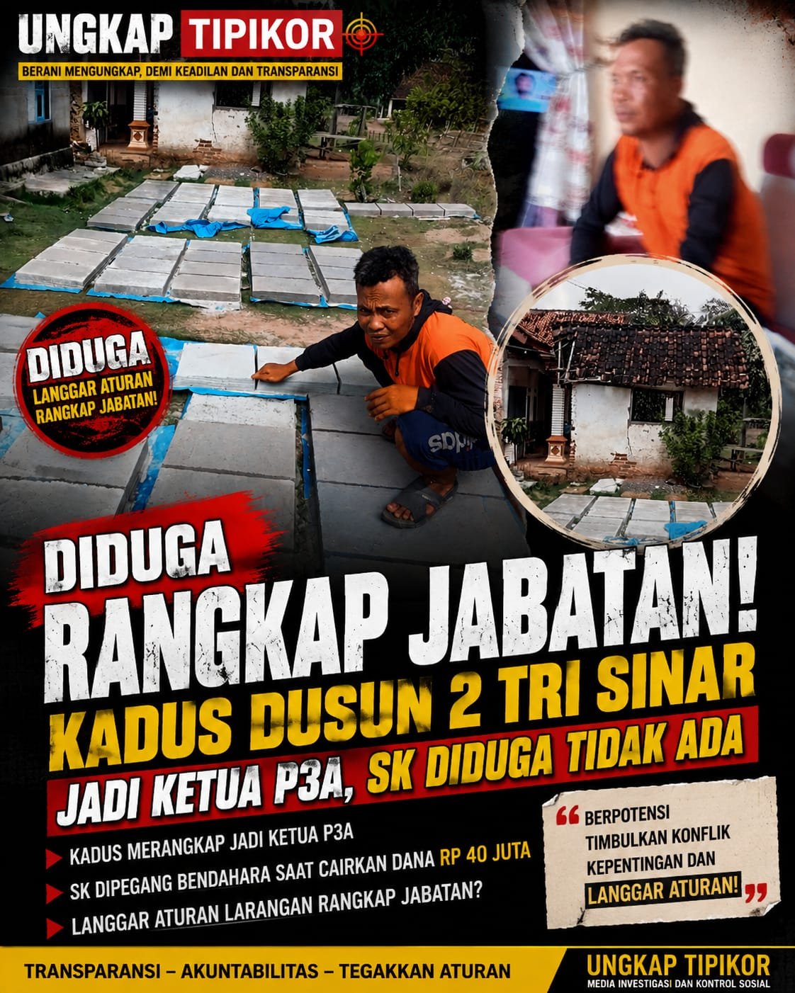 Perangkat Desa Tri Sinar, Kadus Dusun 2 Diduga Merangkap Jabatan sebagai Ketua P3A tanpa SK
